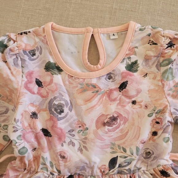 Bella & Omi Pink Floral Long Sleeve Dress - Picture 3 of 7